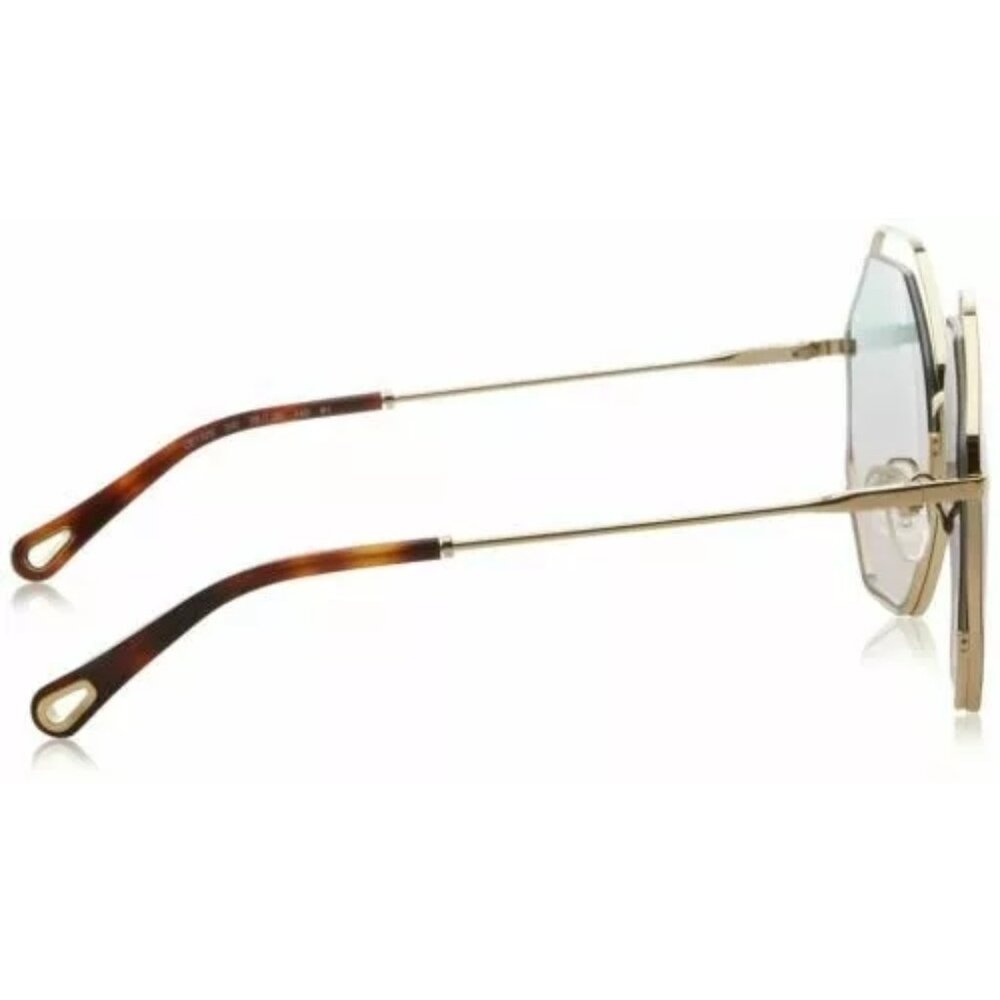 NEW Chloe 58mm Octagonal Halo Lens Sunglasses Havana Gradient Blue - Picture 5 of 7